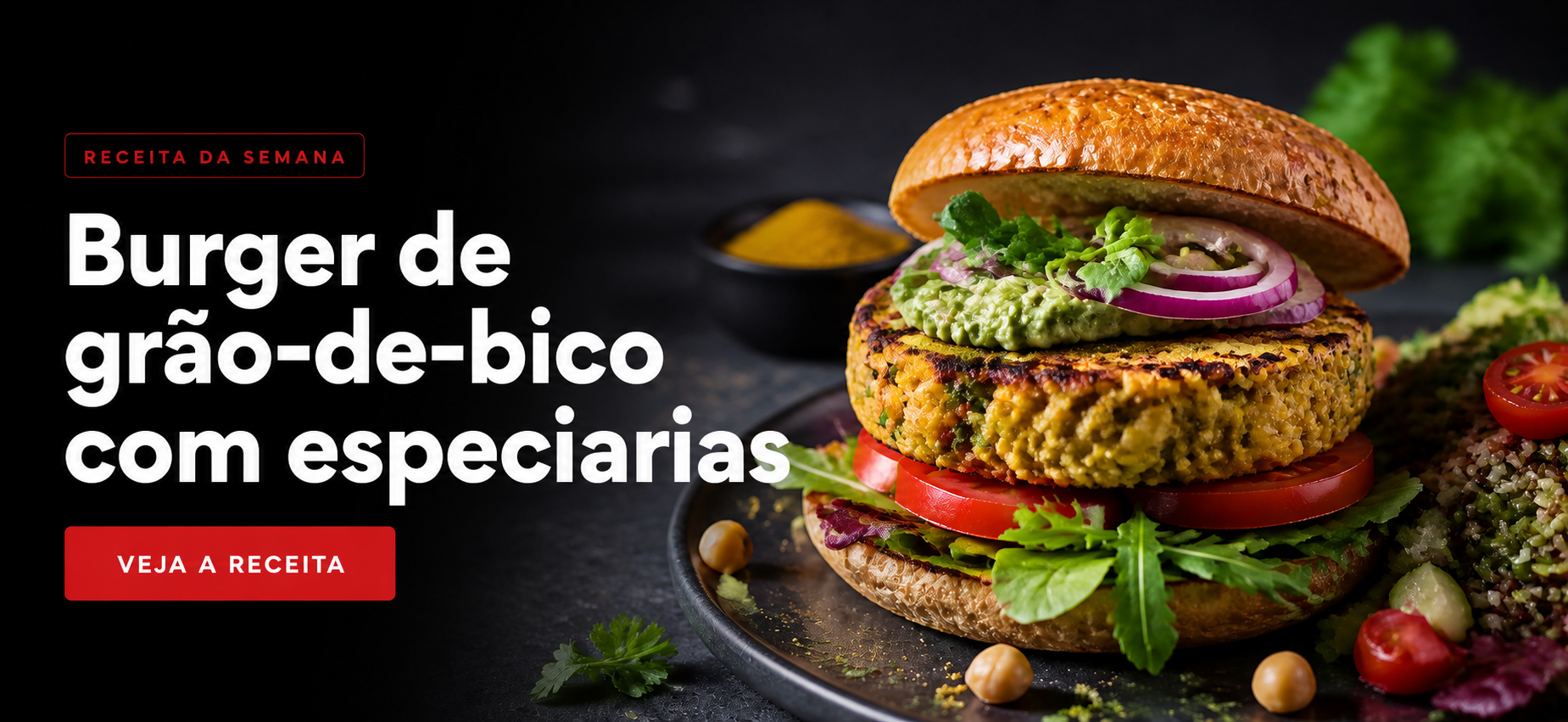 Burger de grão-de-bico com especiarias — receita da semana